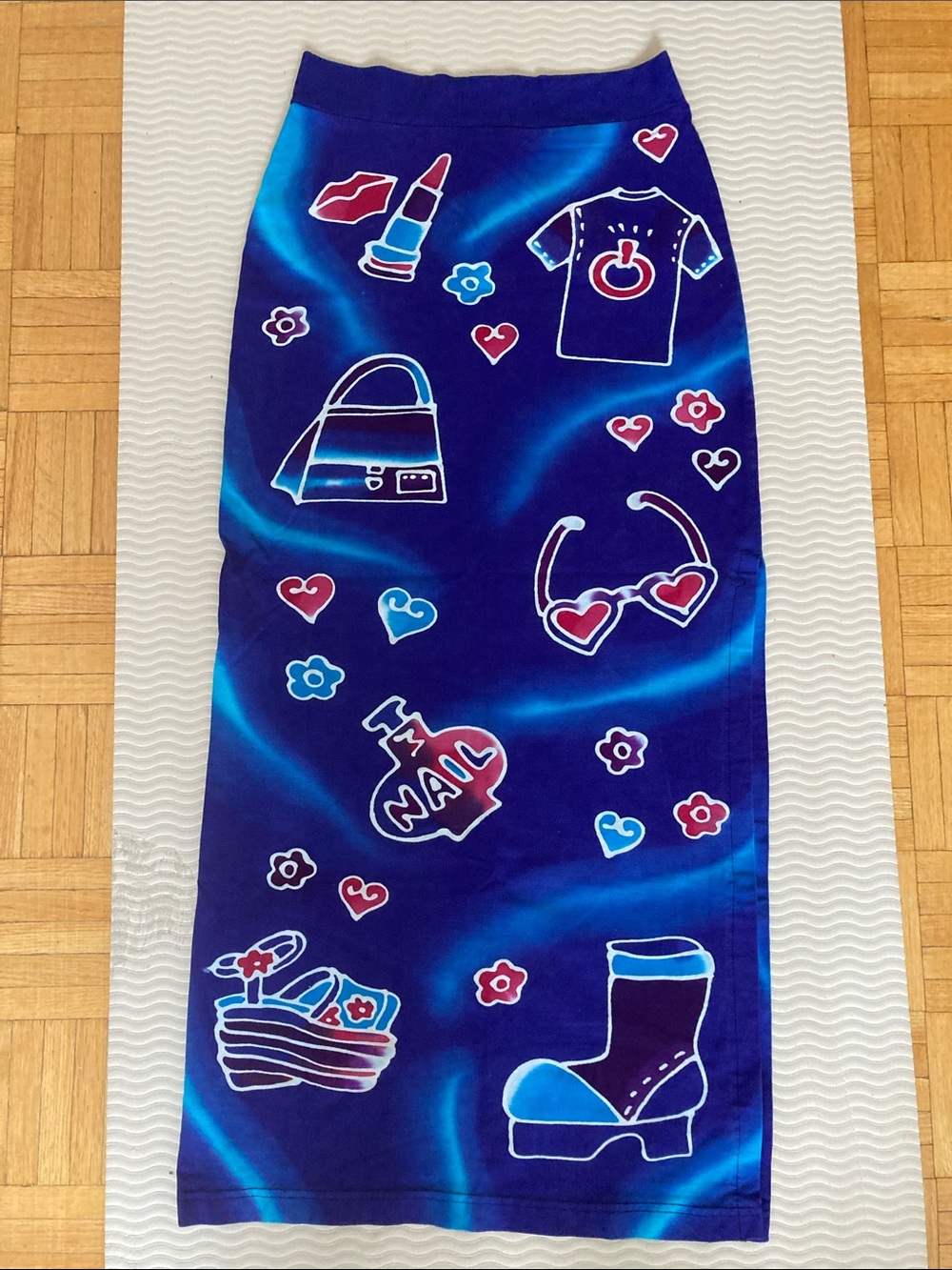Blue Graphic Print Pencil Skirt - Women
